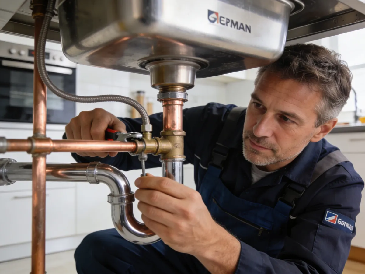 Klempner Ludolf bei professioneller Arbeit in Dortmund